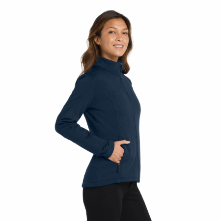 Ladies Grid Fleece Jacket - Image 2